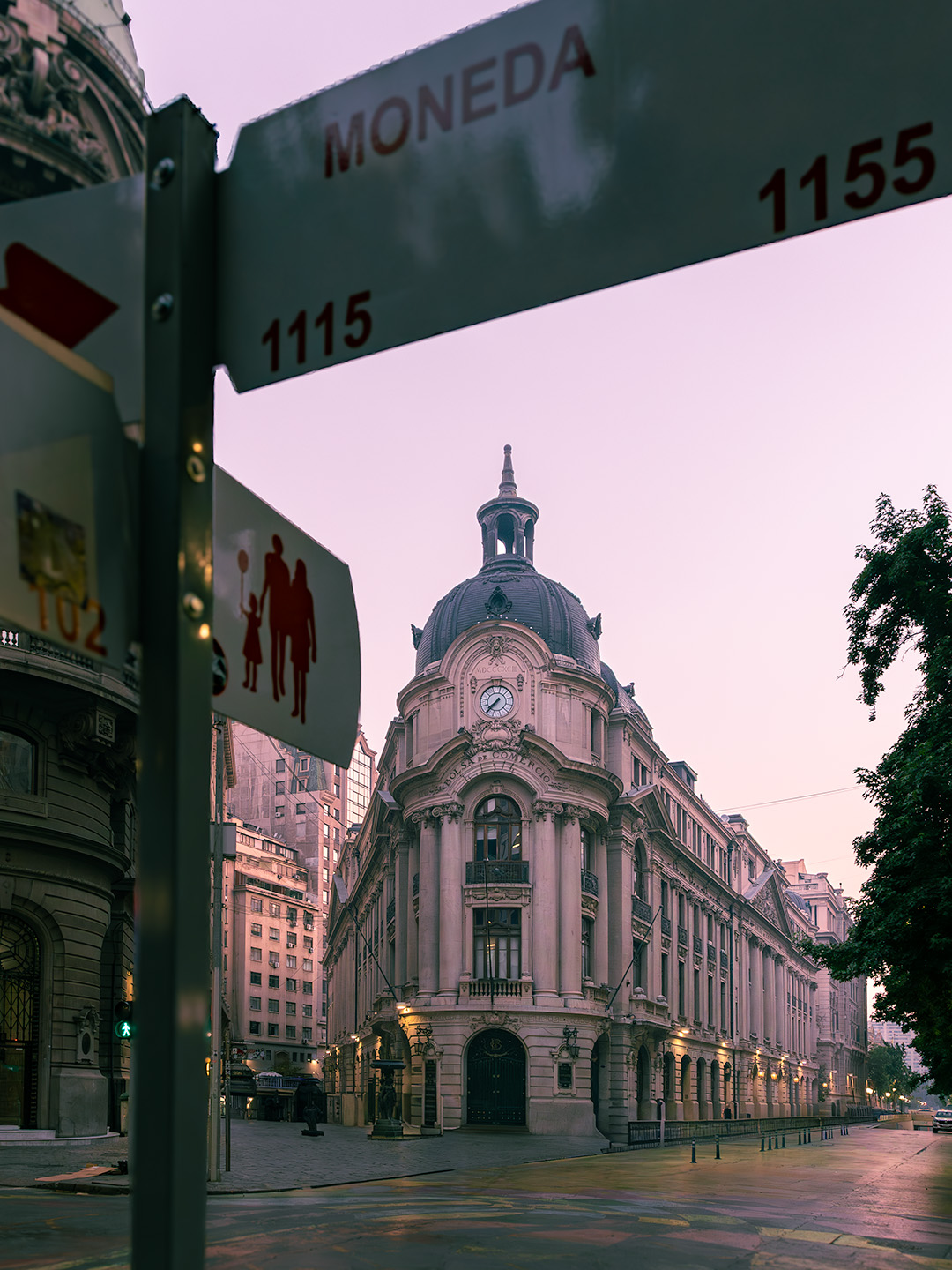 Santiago street at dawn